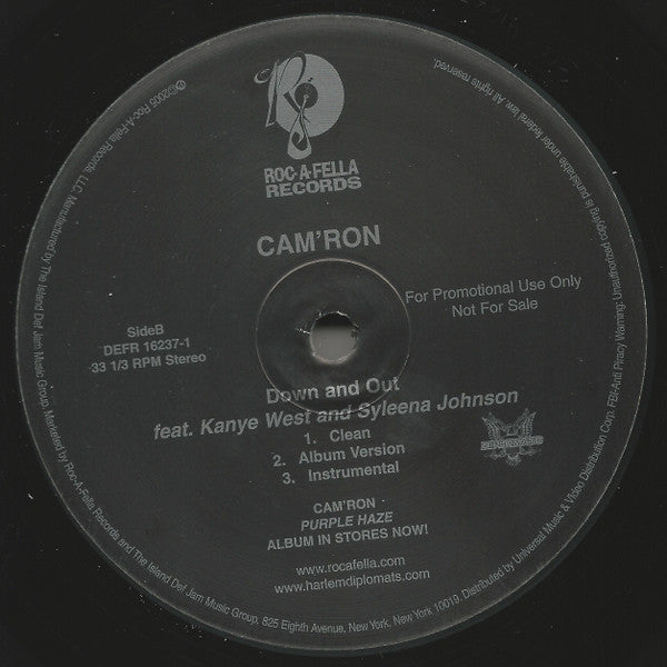 Cam'ron : Down And Out  (12", Promo)