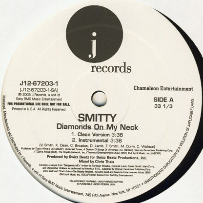Smitty  - Diamonds On My Neck (12", Promo)