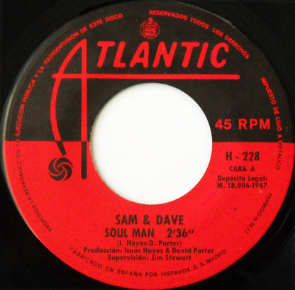 Sam & Dave - Soul Man / Esperame Que Voy (7", Single)