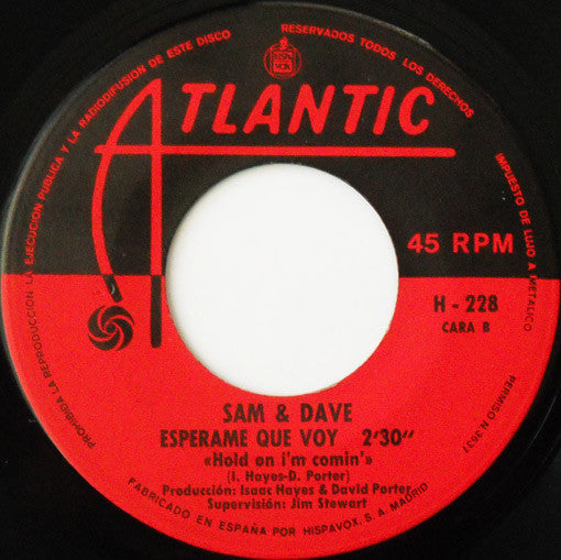Sam & Dave - Soul Man / Esperame Que Voy (7", Single)