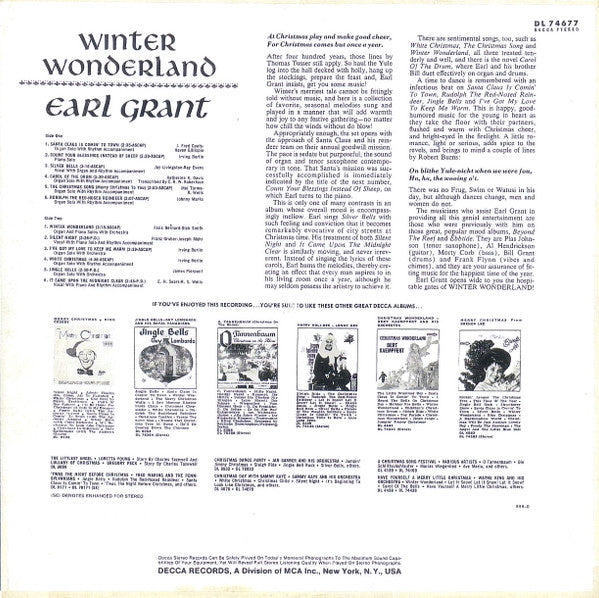 Earl Grant - Winter Wonderland (LP, Album)