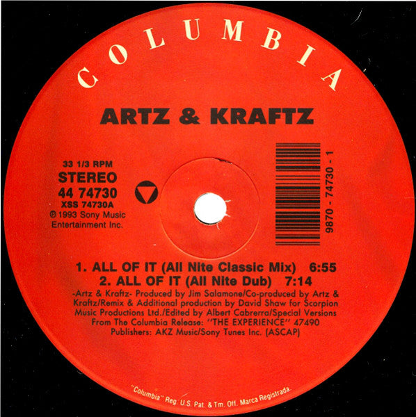 Artz & Kraftz - All Of It (12")