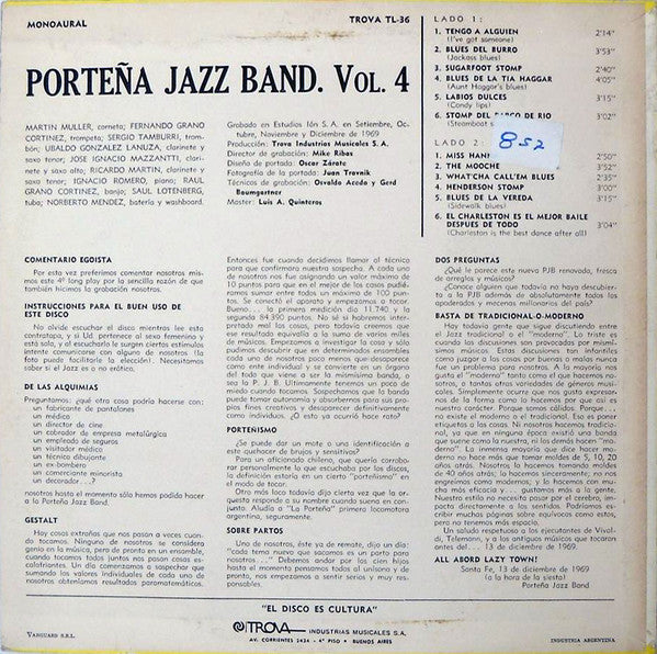 Porteña Jazz Band - Vol. 4 (LP, Album)