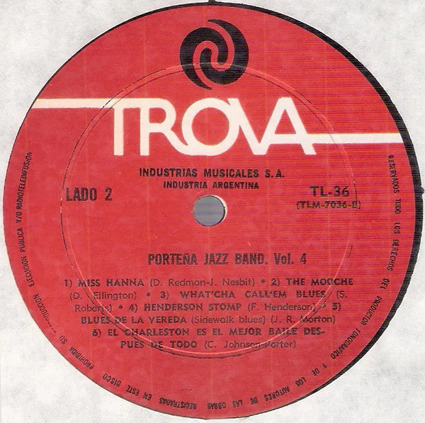 Porteña Jazz Band - Vol. 4 (LP, Album)