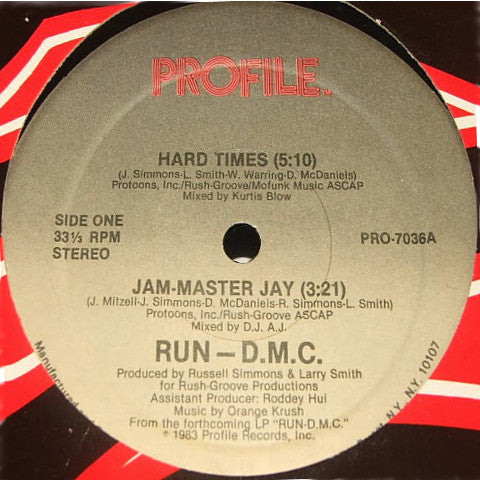 Run-D.M.C.* - Hard Times / Jam-Master Jay (12", Single)