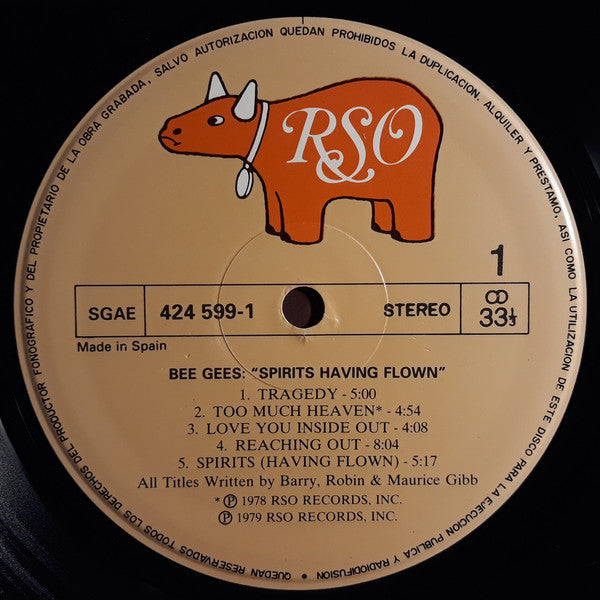 Bee Gees - Spirits Having Flown (LP, Album, RE)