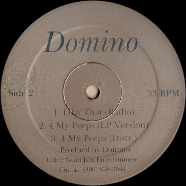 Domino : Like That / 4 My Peeps (12", Promo)