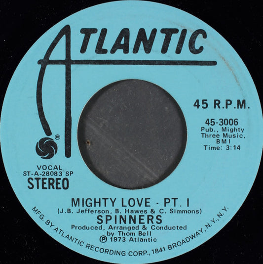 Spinners : Mighty Love (7", Mono, Promo, Spe)