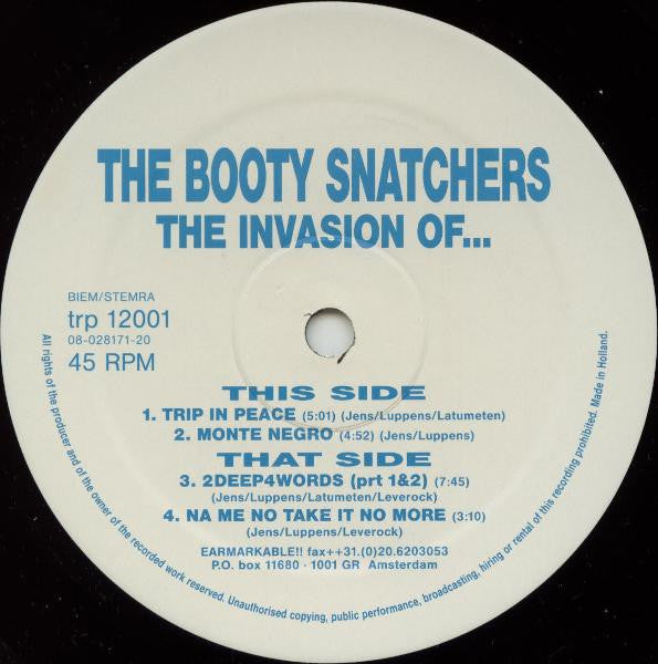 The Booty Snatchers : The Invasion Of The Booty Snatchers (12")