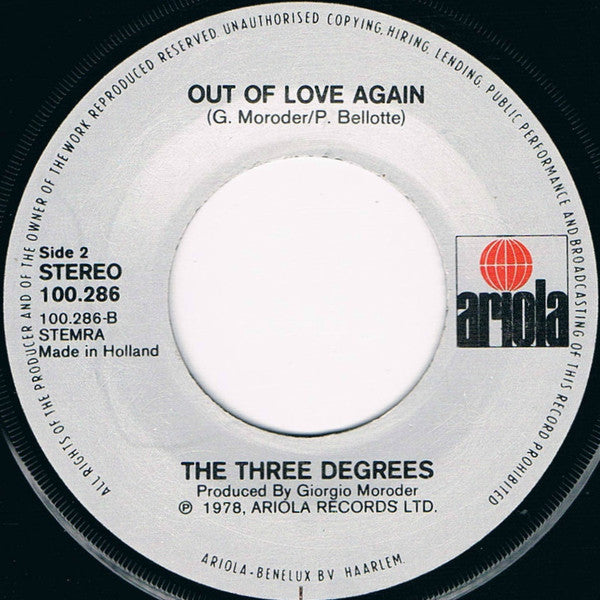 The Three Degrees : The Runner (7", Single)