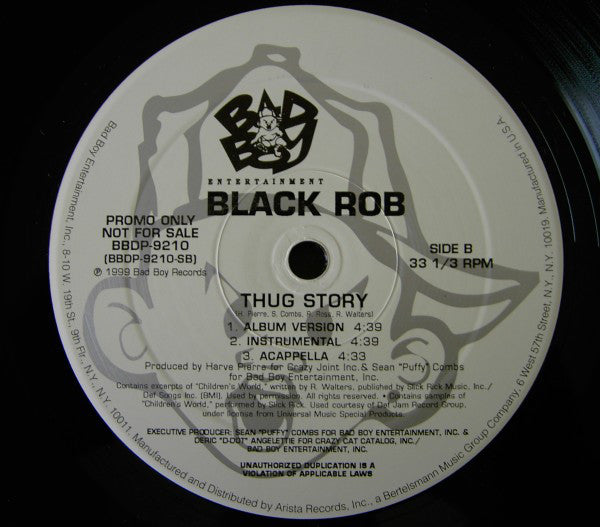 Black Rob - Lookin' At Us / Thug Story (12", Promo)