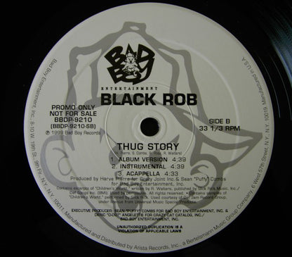 Black Rob - Lookin' At Us / Thug Story (12", Promo)