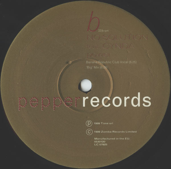 No Solution Feat. Cynda - Power (12")