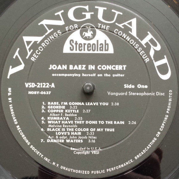 Joan Baez - In Concert (LP, Album, Roc)