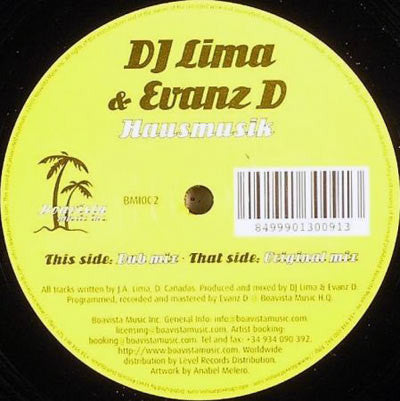 DJ Lima & Evanz D - Hausmusik (12")