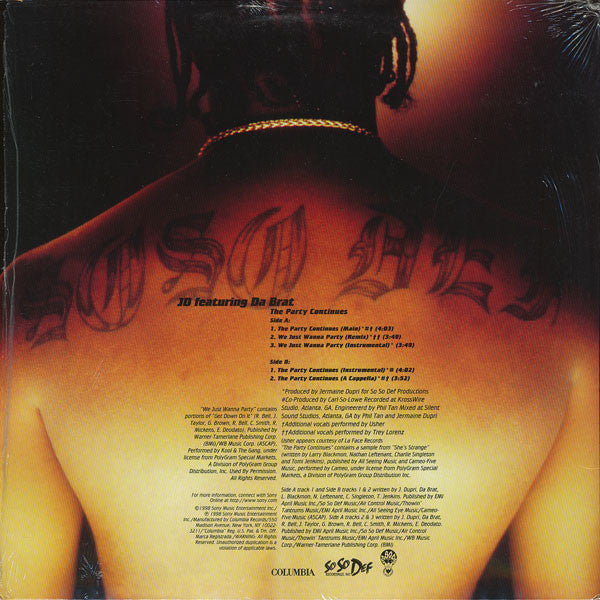 JD* & Da Brat - The Party Continues (12")