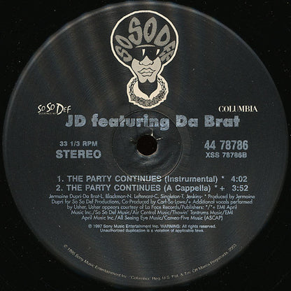 JD* & Da Brat - The Party Continues (12")