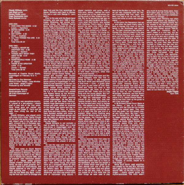 Claude Williams Quintet - Call For The Fiddler (LP, Album)