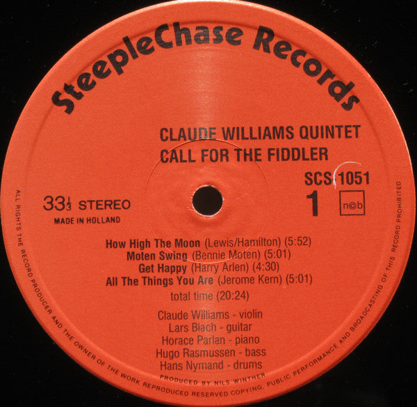 Claude Williams Quintet - Call For The Fiddler (LP, Album)