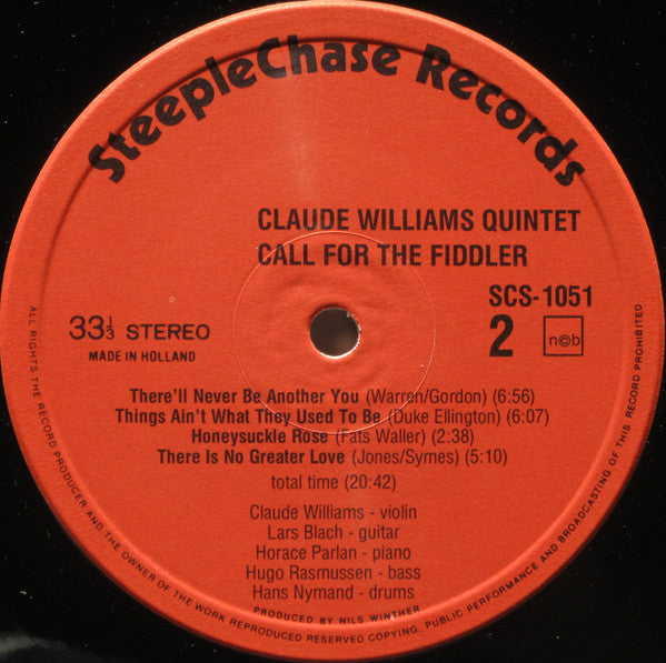 Claude Williams Quintet - Call For The Fiddler (LP, Album)