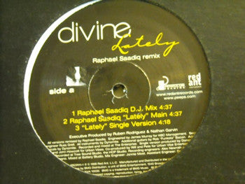 Divine  - Lately (Raphael Saadiq Remix) (12", Promo)