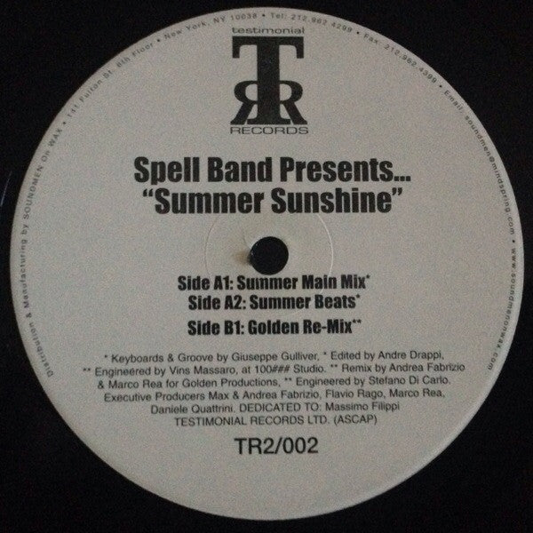 Spell Band* - Summer Sunshine (12", Promo)