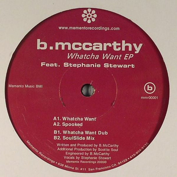 B. McCarthy : Whatcha Want EP (12", EP)