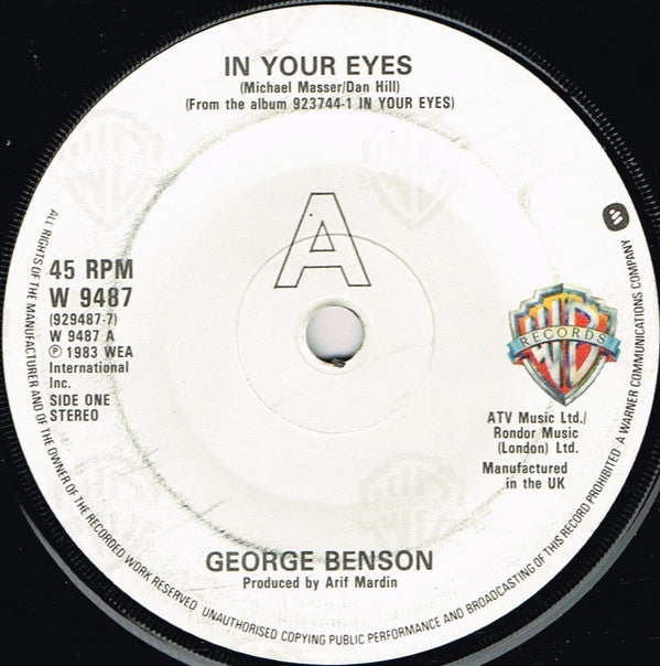 George Benson - In Your Eyes (7", Single)
