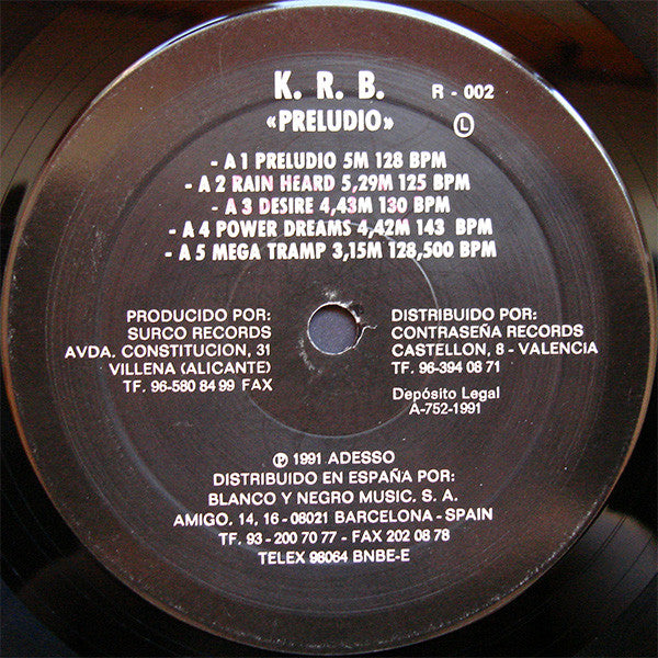 K. R. B.* - Preludio (N.O.D. Special Version) (12", S/Edition)