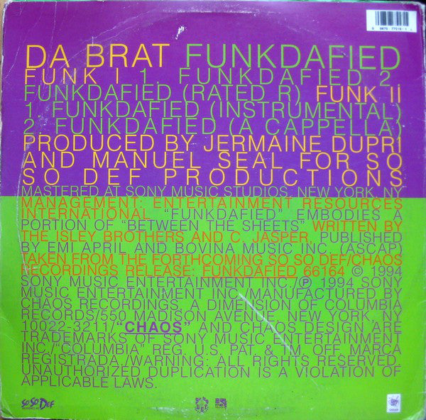 Da Brat - Funkdafied (12", Single)