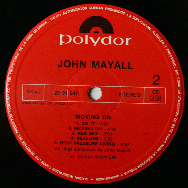 John Mayall - Moving On (LP, Album, RE)