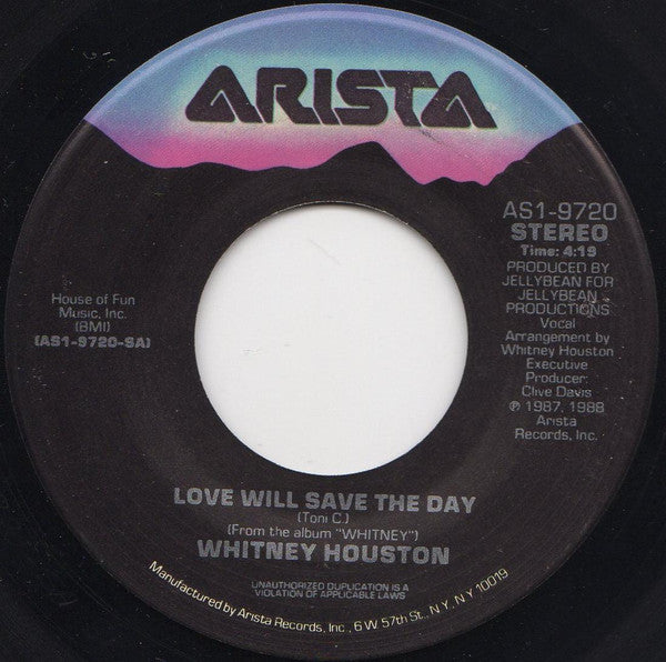 Whitney Houston : Love Will Save The Day (7", Single, SRC)