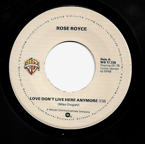 Rose Royce : Love Don't Live Here Anymore (7", Single, Bla)