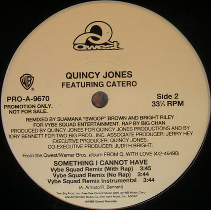 Quincy Jones Featuring Catero - Something I Cannot Have (12", Promo)