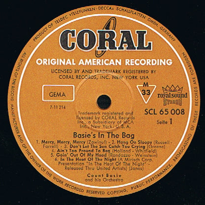 Count Basie Orchestra - Basie's In The Bag (LP, Album)