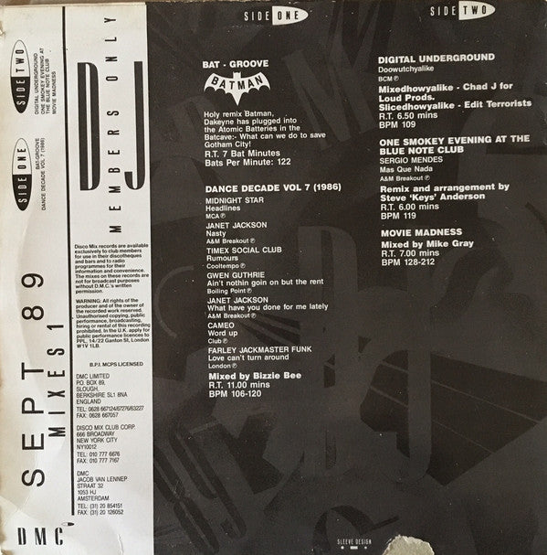 Various - September 89 - Mixes 1 (12", P/Mixed)