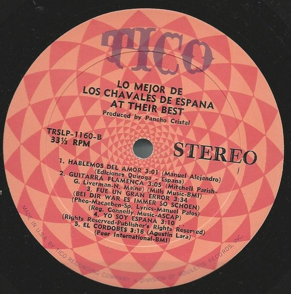 Los Chavales De España - Lo Mejor De Los Chavales De Espana At Their Best (LP, Album)