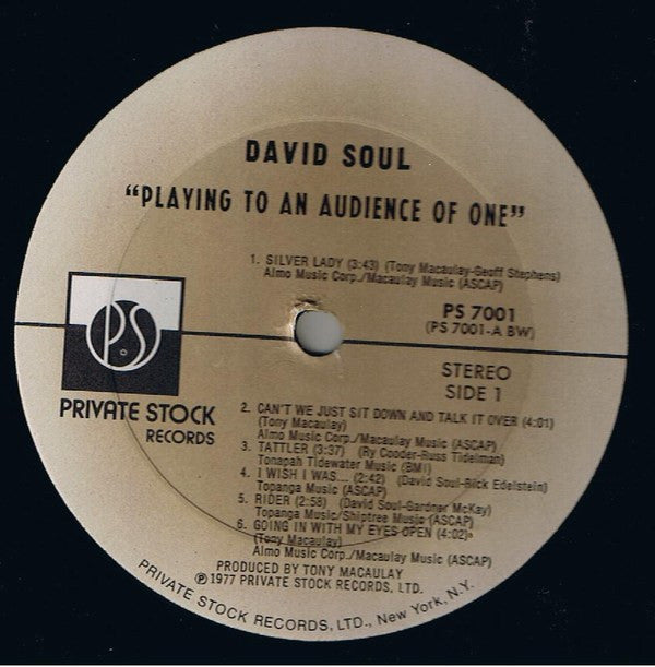 David Soul - Playing To An Audience Of One (LP, Album, Bes)