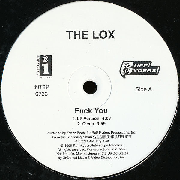 The Lox : Fuck You (12", Promo, Col)
