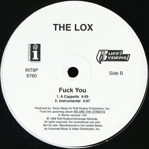 The Lox : Fuck You (12", Promo, Col)