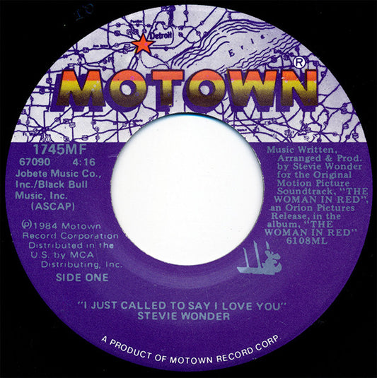 Stevie Wonder : I Just Called To Say I Love You (7", Single)