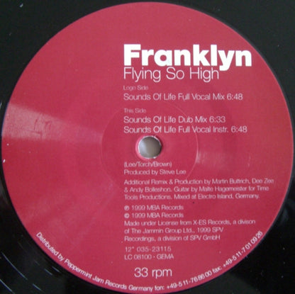 Franklyn - Flying So High (Sounds Of Life Mixes) (12")