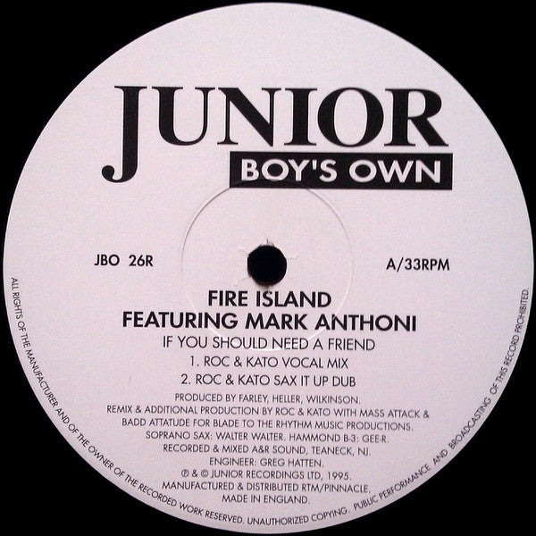 Fire Island - If You Should Need A Friend (Remixes) (12")