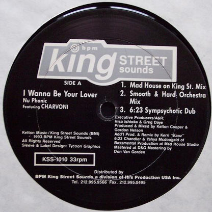 Nu Phonic Featuring Charvoni - I Wanna Be Your Lover (Remixes) (12")