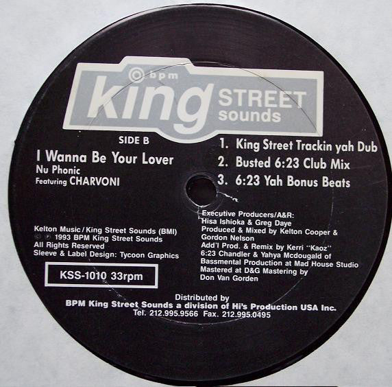 Nu Phonic Featuring Charvoni - I Wanna Be Your Lover (Remixes) (12")