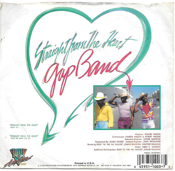 The Gap Band : Straight From The Heart (7", Single, Mixed)