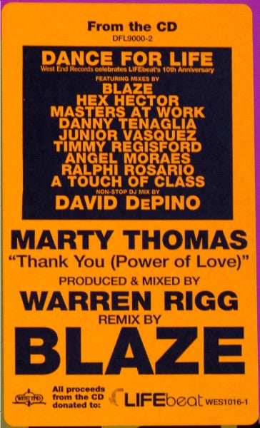 Marty Thomas - Thank You (Power Of Love) (12")