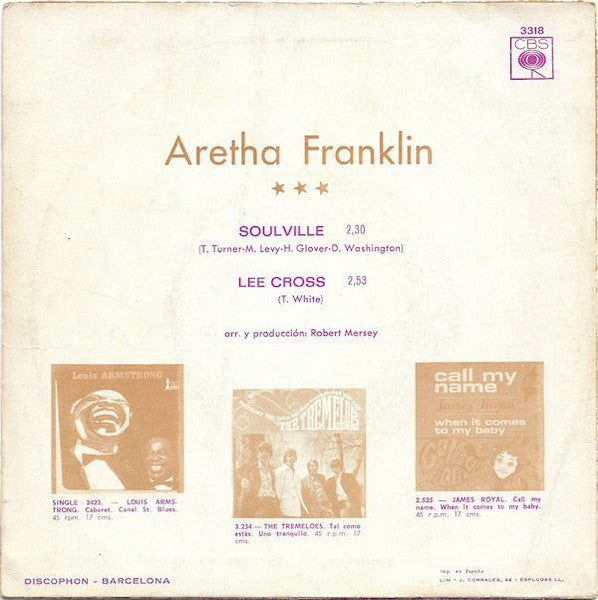 Aretha Franklin - Soulville / Lee Cross (7")