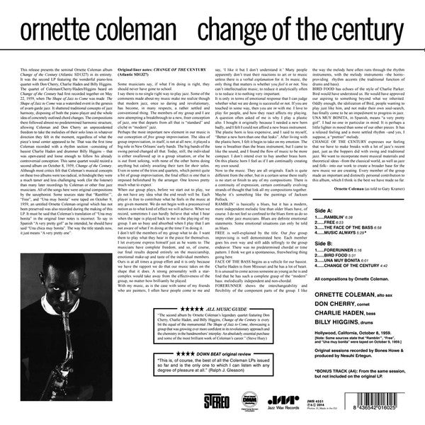 Ornette Coleman : Change Of The Century (LP, Album, Ltd, RM, RP, 180)