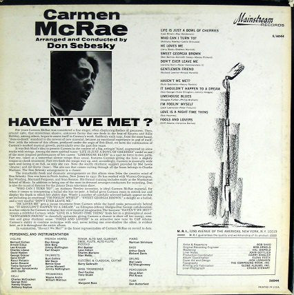 Carmen McRae - Haven't We Met? (LP, Album, Mono)